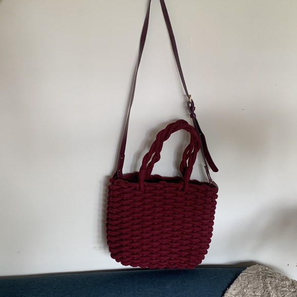 Zara burgundy woven purse - Picture 5 of 5